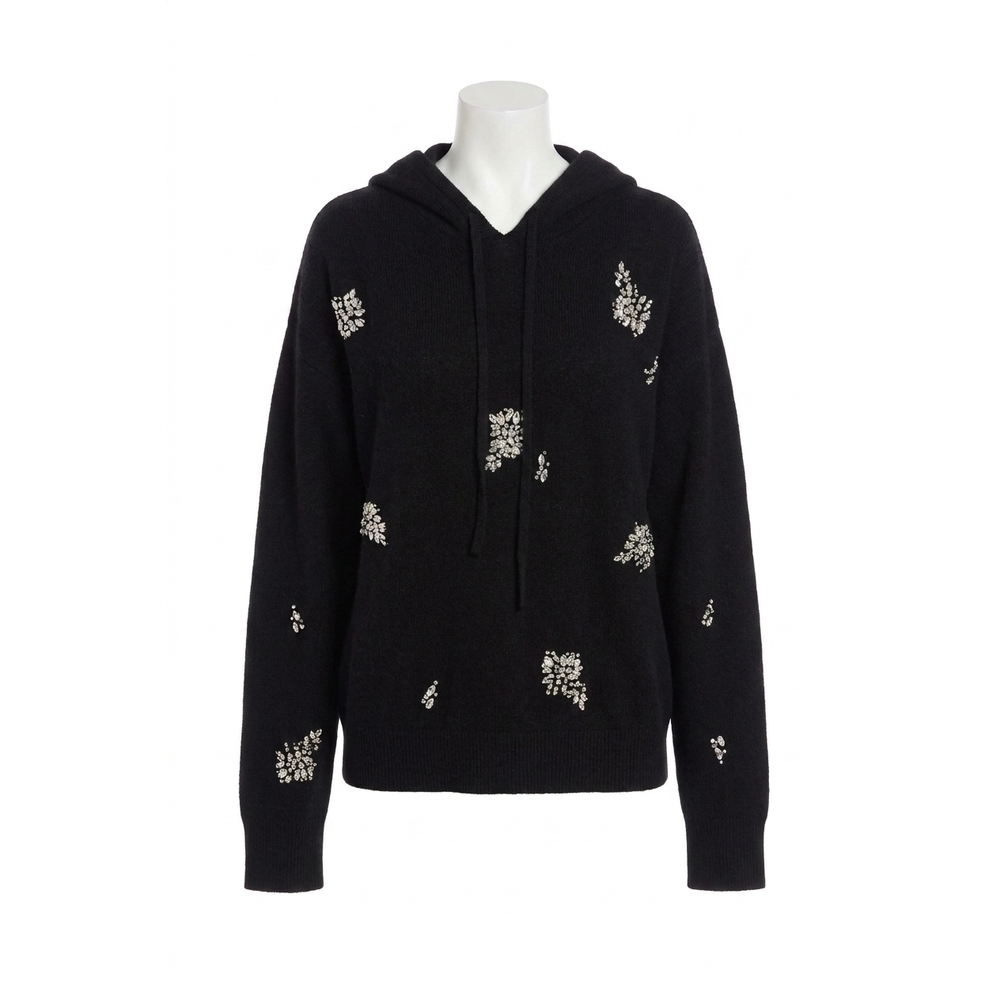 NEW FIFTEEN TWENTY krystal embellished hoodie in black